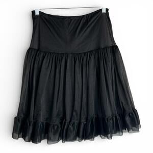 Vintage Black Tulle Ruffled Petticoat Whimsigoth Skirt